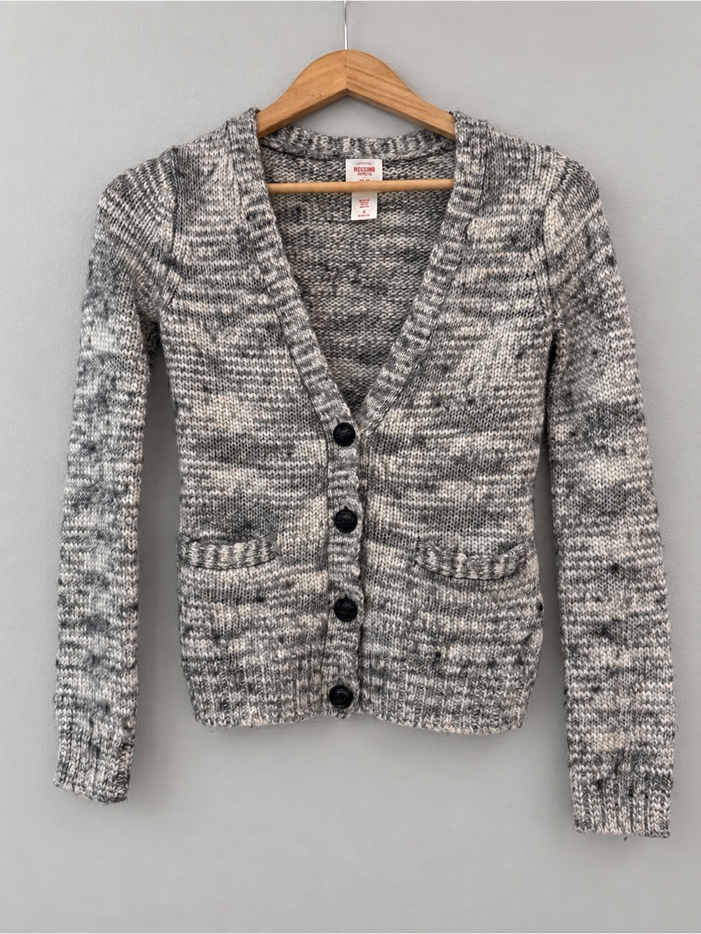 Mossimo Supply Co Women’s S Gray Marled Wool Blend Cardigan Sweater Button Front